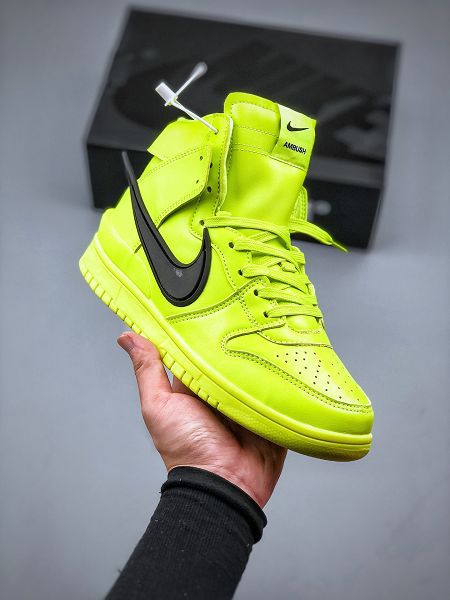 AMBUSH x Nike Dunk High 皮革熒光大鈎 扣籃系列 2023最新男女款高幫休閒運動板鞋