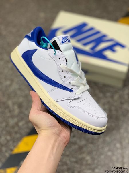 Travis Scott x Fragment x Air Jordan 1 Low 2021新款 喬丹倒鉤男女款休閒板鞋