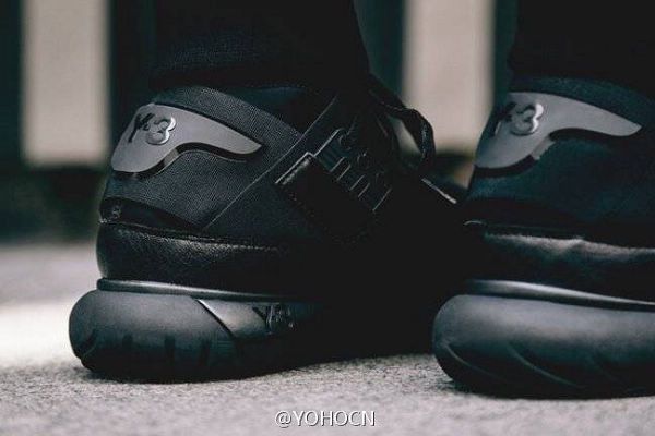 adidas y-3 山本耀司街頭潮流限量版男鞋 黑武士忍者鞋 黑色