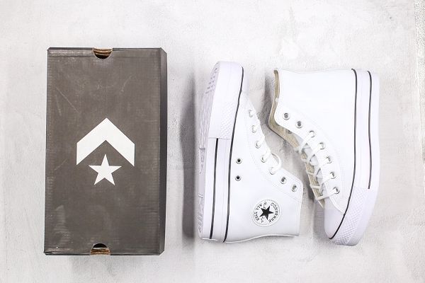 Converse Chuck Taylor All Star 2020新款 增高厚底皮面女子板鞋