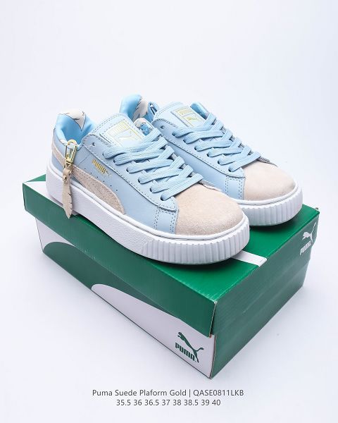 Puma Suede Platform Gold 2022新款 蕾哈娜厚底松糕女款休閒板鞋