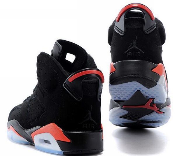 air jordan 6 retro Black Infrared喬丹6代3M反光時尚經典情侶款籃球鞋 黑紅色