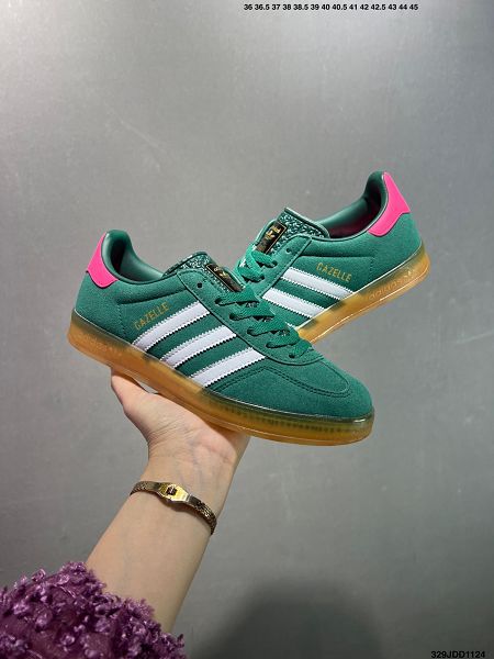 Gucci x Adidas Originals Gazelle INdoor 聯名 2025新款情侶款休閒防滑耐磨低幫板鞋