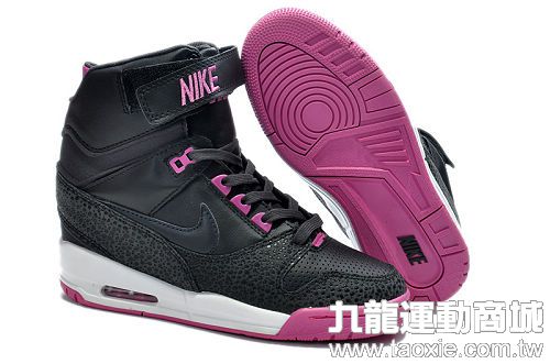 nike air revolution sky hi 韓版內增高潮流女鞋 黑色