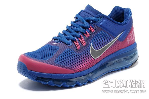 nike air max 2013 新款全氣墊休閒鞋 深藍紅色