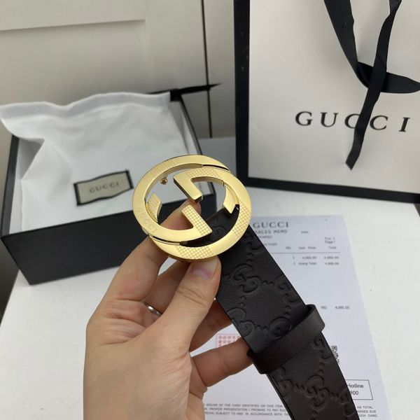 gucci皮帶 古馳2022新款 HF0523-13牛皮壓花紋時尚腰帶