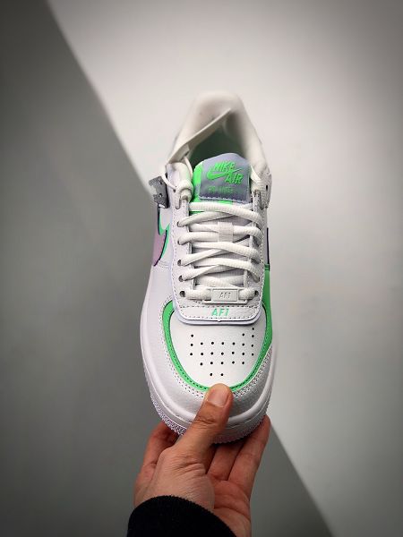 Nike Air Force 1 Shadow 2021新款 白綠粉拼接馬卡龍增高女款板鞋