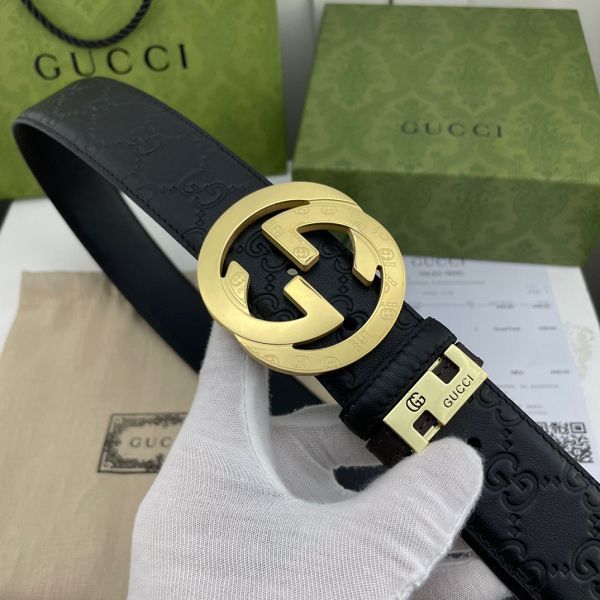 gucci皮帶 古馳2022新款皮帶 HF032713頭層牛皮壓花紋時尚腰帶