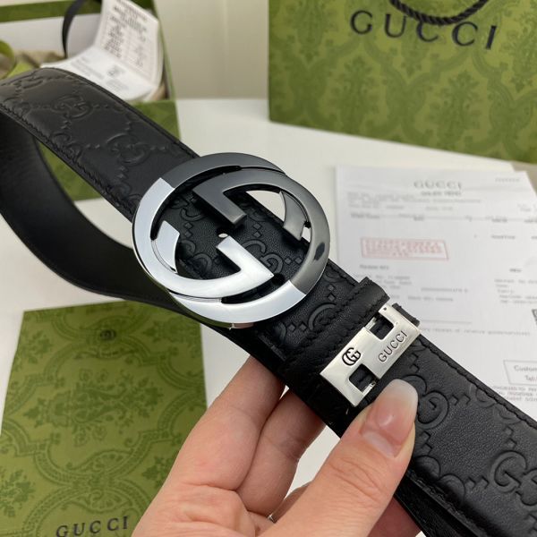 gucci皮帶 古馳2022新款皮帶 HF032705頭層牛皮壓花紋時尚腰帶