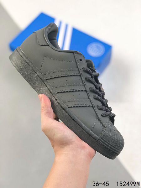 Adidas Superstar 三葉草系列 全黑色男女款貝殼頭經典休閒運動板鞋