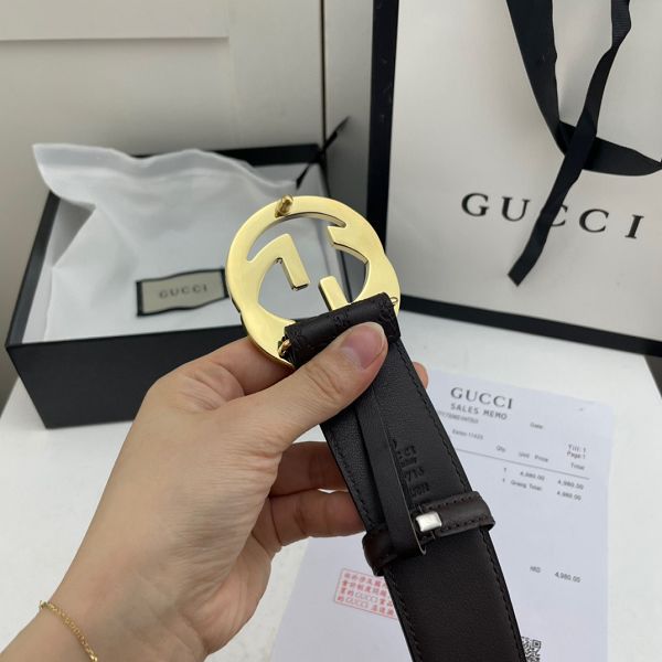 gucci皮帶 古馳2022新款 HF0523-12牛皮壓花紋時尚腰帶