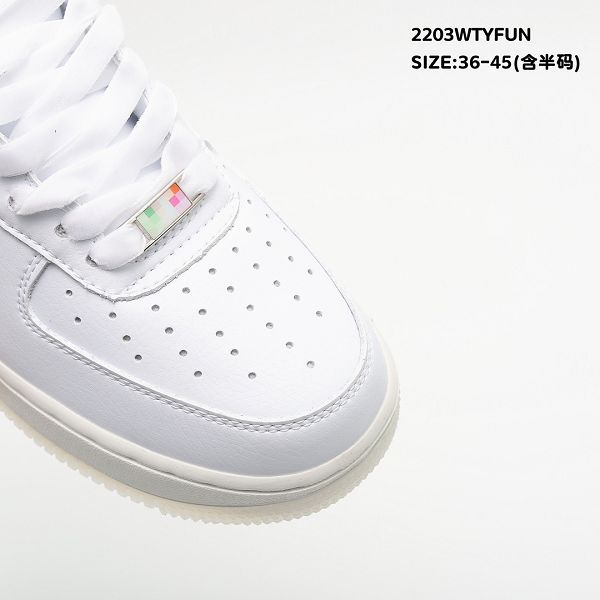 Nike Air Force 1 07 2022新款 空軍一號男女款皮革白綠粉壽桃低幫板鞋