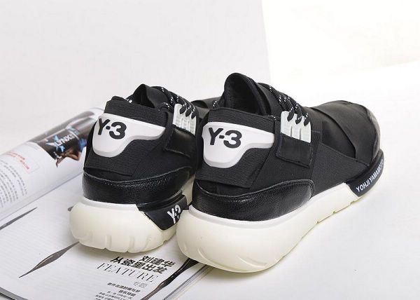 adidas y-3 山本耀司街头潮流限量版男鞋 黑武士忍者鞋 黑白色