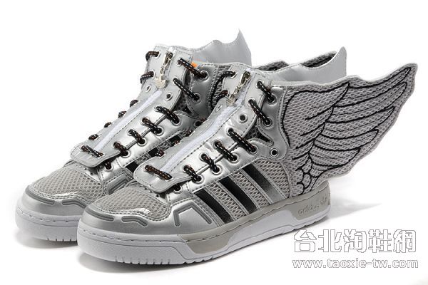 Adidas 天使之翼二代 OBYO JS Wings 2.0 拉鏈式銀色後裔翅膀 情侶鞋