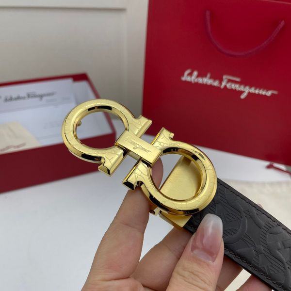 salvatore ferragamo皮帶 菲拉格慕2022新款 HF032708頭層牛皮壓花紋時尚腰帶