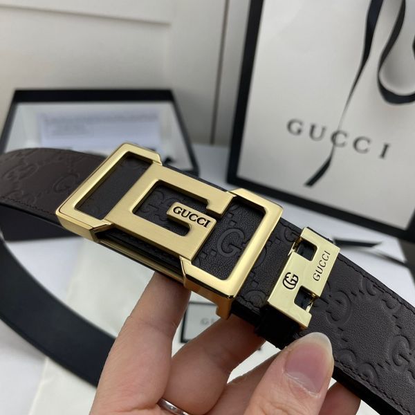 gucci皮帶 古馳2022新款皮帶 HF032905頭層牛皮壓花紋百搭腰帶