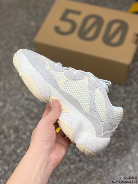 adidas Yeezy Desert Rat 2021新款 椰子500男女款休閒慢跑鞋 帶半碼