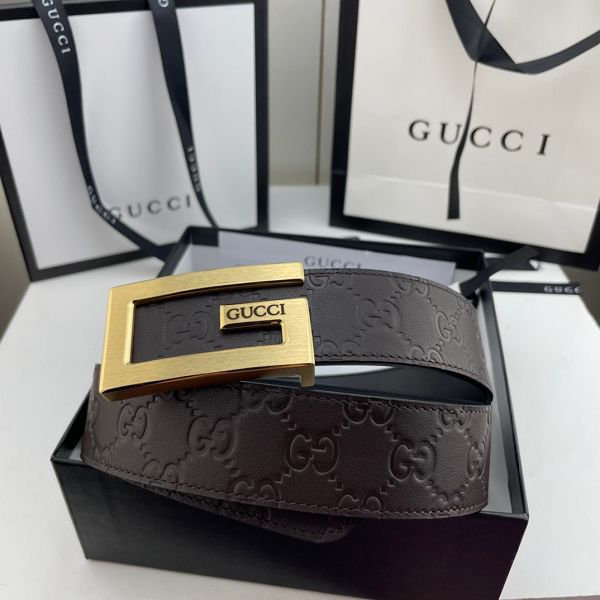 gucci皮帶 古馳2022新款皮帶 HF032911頭層牛皮壓花紋百搭腰帶