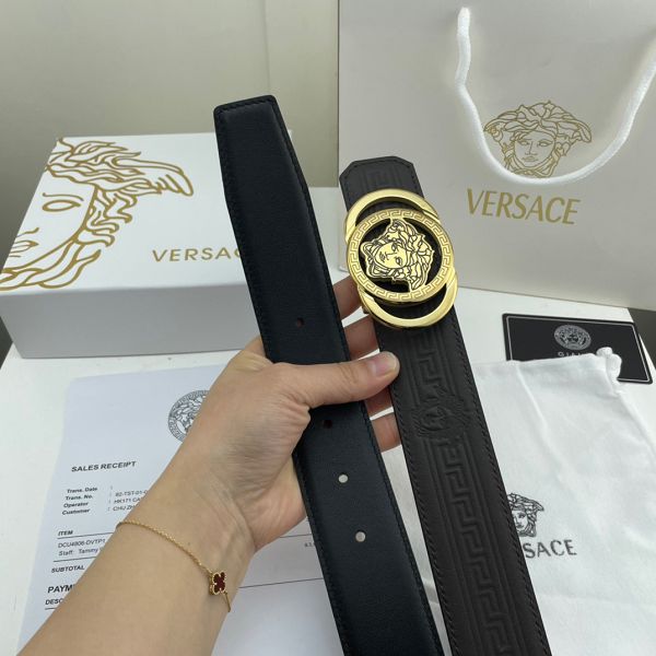 versace皮帶 範思哲2022新款　HF0522-3牛皮壓花時尚腰帶