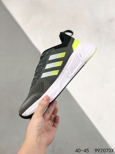 adidas QUESTARSTRIKE 2022新款 三葉草爆米花網面男生跑步鞋