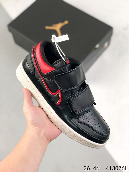 Air Jordan 1 Retro Low Double 2022新款 喬丹1代黑紅魔法扣男女款籃球鞋