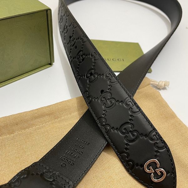 gucci皮帶 古馳2022新款 HF0523-04牛皮壓花紋針扣時尚腰帶