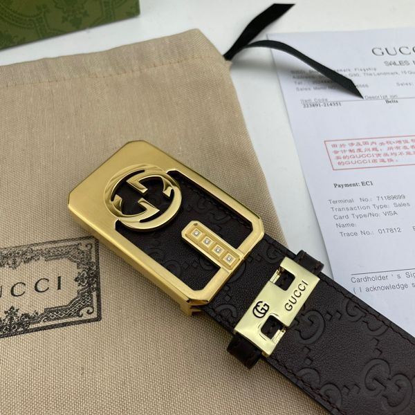 gucci皮帶 古馳2022新款 HF0523-02牛皮壓花紋時尚腰帶