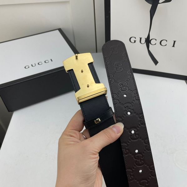 gucci皮帶 古馳2022新款 HF0522-30牛皮壓花紋時尚腰帶