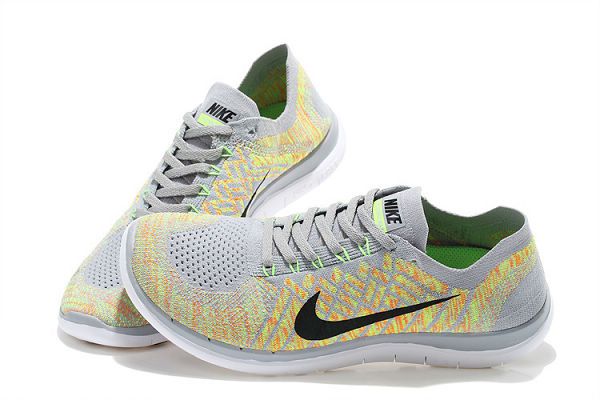 nike free 4.0 flyknit 2015新款 飞线针织透气时尚男生跑鞋 浅灰绿