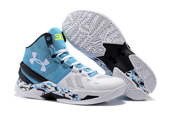 under armour curry 库里2代 高帮时尚女生篮球鞋 迷彩白蓝