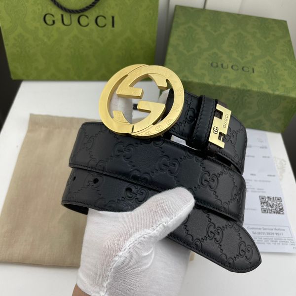 gucci皮帶 古馳2022新款皮帶 HF032713頭層牛皮壓花紋時尚腰帶