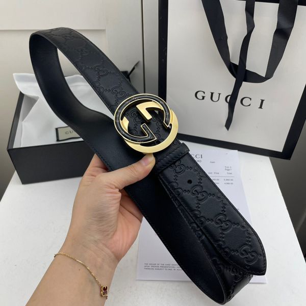 gucci皮帶 古馳2022新款 HF0523-11牛皮壓花紋時尚腰帶