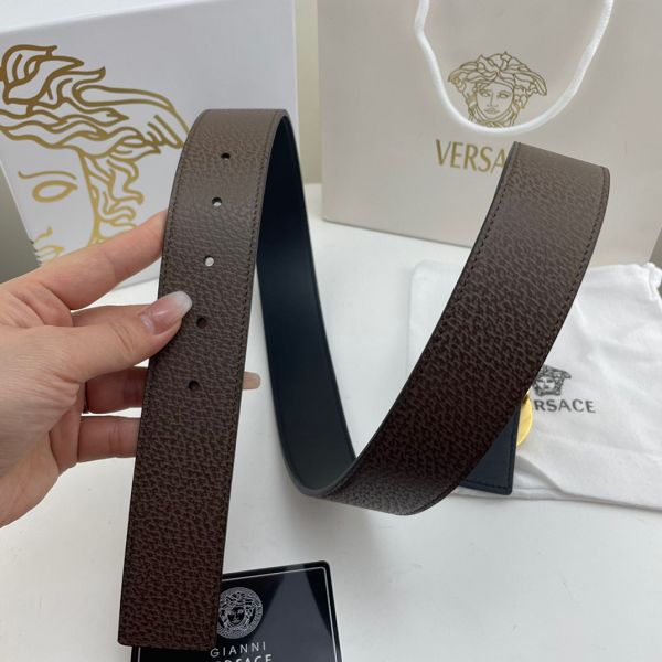 versace皮帶 範思哲2022新款 HF032706頭層牛皮豬皮紋時尚腰帶