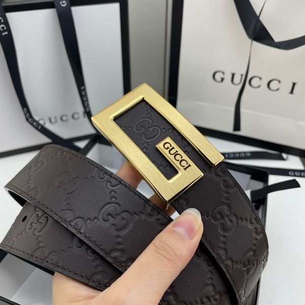 gucci皮帶 古馳2022新款皮帶 HF032911頭層牛皮壓花紋百搭腰帶