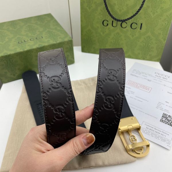 gucci皮帶 古馳2022新款皮帶 HF032909頭層牛皮壓花紋百搭腰帶