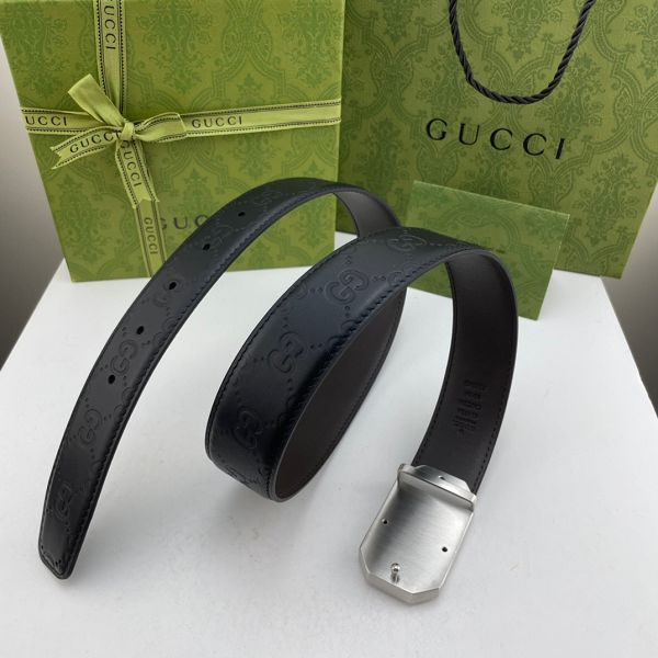 gucci皮帶 古馳2022新款皮帶 HF032907頭層牛皮壓G花紋百搭腰帶