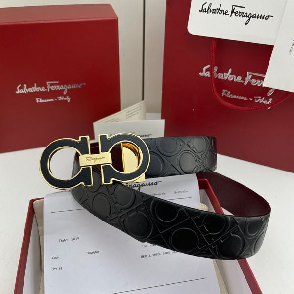 salvatore ferragamo皮帶 菲拉格慕2022新款 HF032901頭層牛皮壓花紋時尚腰帶