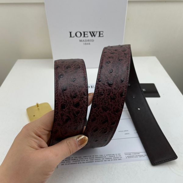 loewe皮帶 邏威2022新款 HF052201牛皮鴕鳥紋時尚腰帶