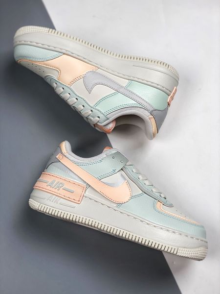 Nike Air Force 1 Shadow 2021新款 淡藍粉女生休閒板鞋 帶半碼