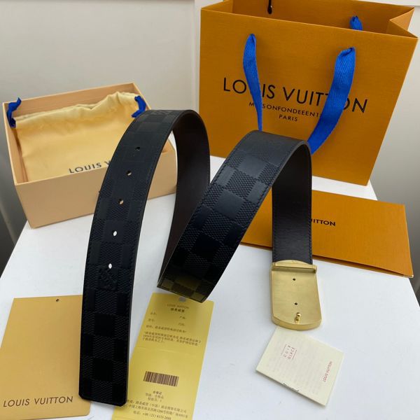 lv皮帶 路易威登2021新款 HF032618頭層牛皮壓花紋鋼扣腰帶
