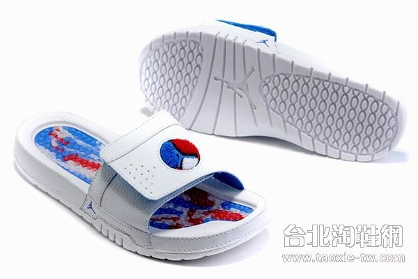 jordan拖鞋 白藍紅配色演繹清涼夏日