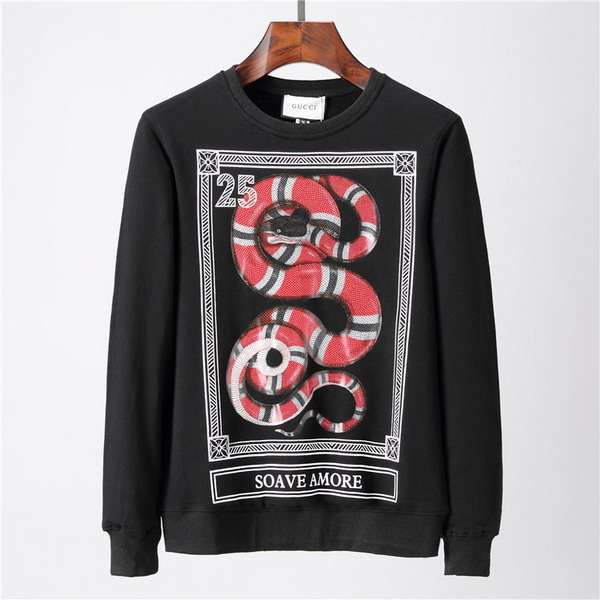 gucci t恤 2018新款 蛇印花男生圆领长袖秋冬卫衣 mg