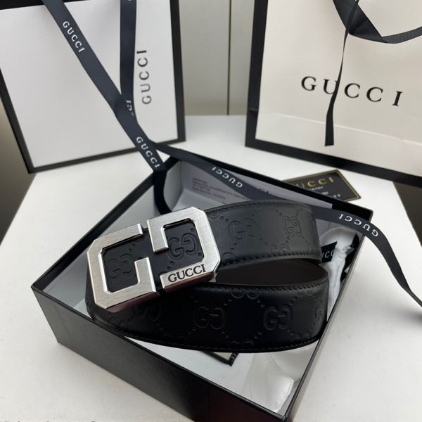 gucci皮帶 古馳2022新款皮帶 HF032910頭層牛皮壓花紋百搭腰帶