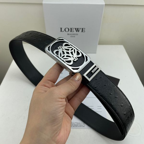 loewe皮帶 邏威2022新款 HF052201牛皮鴕鳥紋時尚腰帶