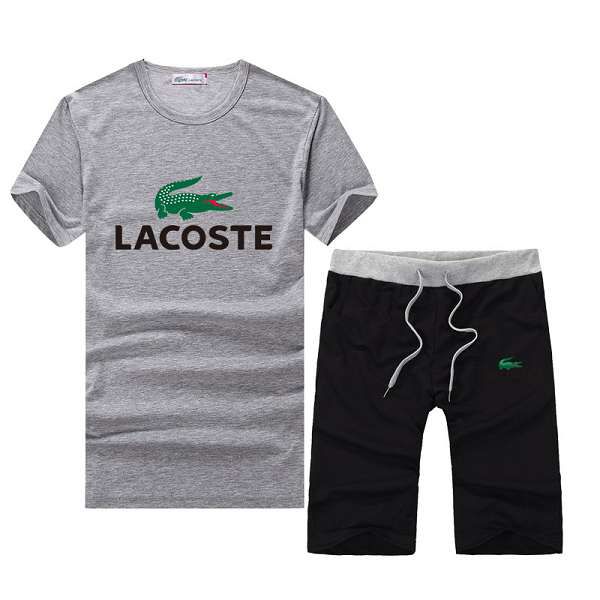 lacoste套装 2018新款 经典简约男生圆领短袖套装 pf01