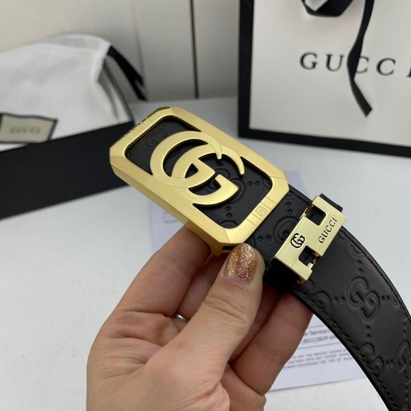 gucci皮帶 古馳2022新款皮帶 HF032714頭層牛皮壓花紋時尚腰帶