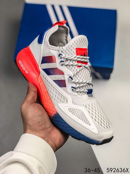 Adidas Originals ZX 2K Boost 2021新款 易烊千璽同款爆米花緩震情侶款慢跑鞋