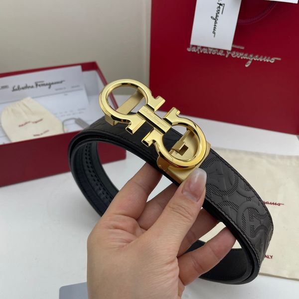 salvatore ferragamo皮帶 菲拉格慕2022新款 HF0522-12牛皮壓花紋紋時尚腰帶