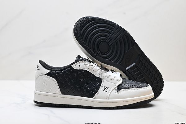 Louis Vuitton x Nike Air Jordan 1 倒勾聯名 2025男生新款低幫文化籃球鞋