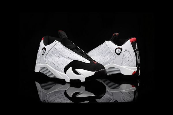 air jordan 14 retro 乔丹14代童鞋 透气孔洞23号时尚篮球鞋 白黑色